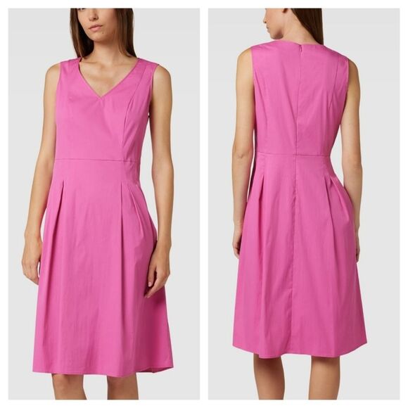 Brooks Brothers Fit and Flare Pleated Black Midi Dress - Picture 2 of 7